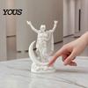 3D Carved Sculpture Printed Greek Goddess Figurine, Crescent Statue, Resin Small Decorative Statue Ornaments for Home Office Desktop Bookshelf
