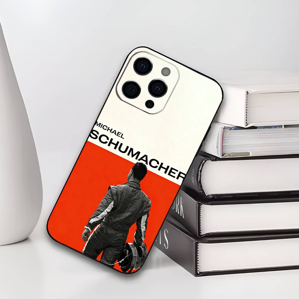 Racing Driver M-Michael S-Schumacher Phone Case For iPhone 17,16,15,14,13,12,11 Plus,Pro Max,XS,Soft Black Cover iPhone14ProMax