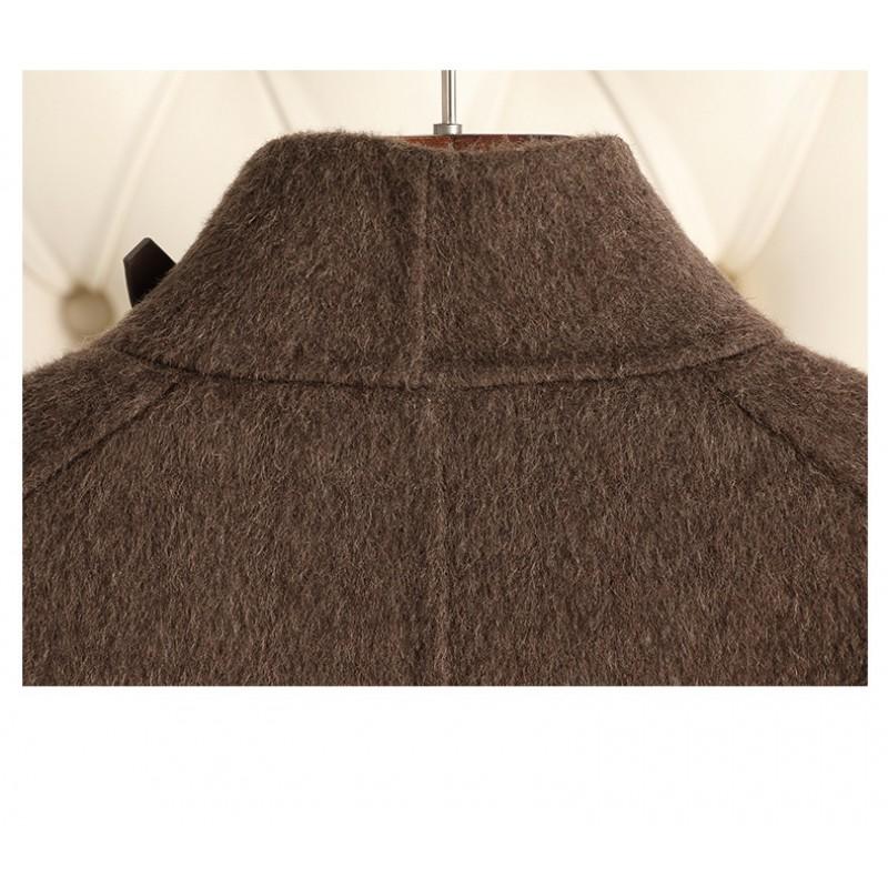 Womens Double-Sided Wool Blend Coat 2026 Winter Elegant Oversized Wrap Collar Outerwear