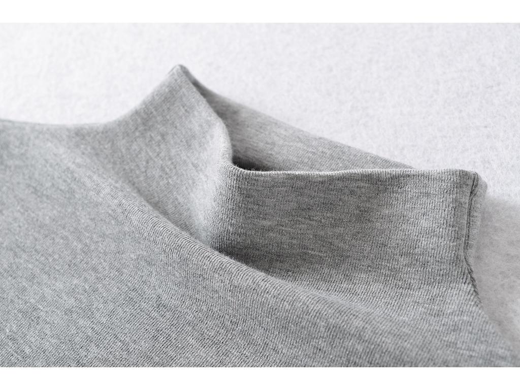 Autumn Winter Brushed Half-High Collar Slimming Pullover Long Sleeve Top 2025