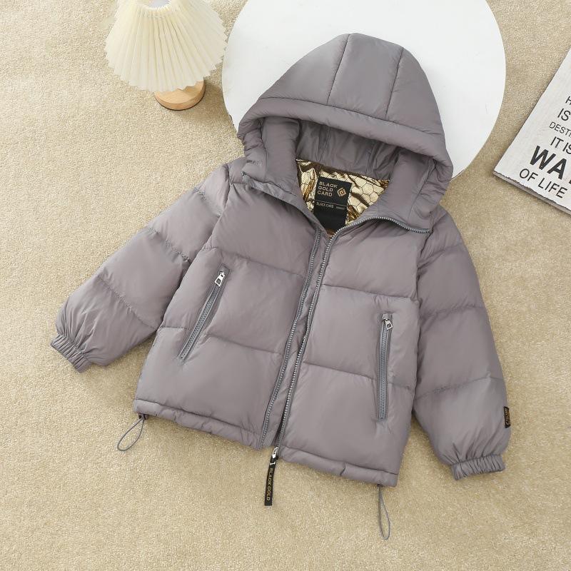 Winter Children's Down Jacket Black Gold Children's Down Jacket Thickened Middle and Large Children's White Duck Down Jacket