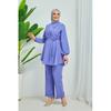 Women's Double Breasted Collar Belted Hijab Crepe Suit