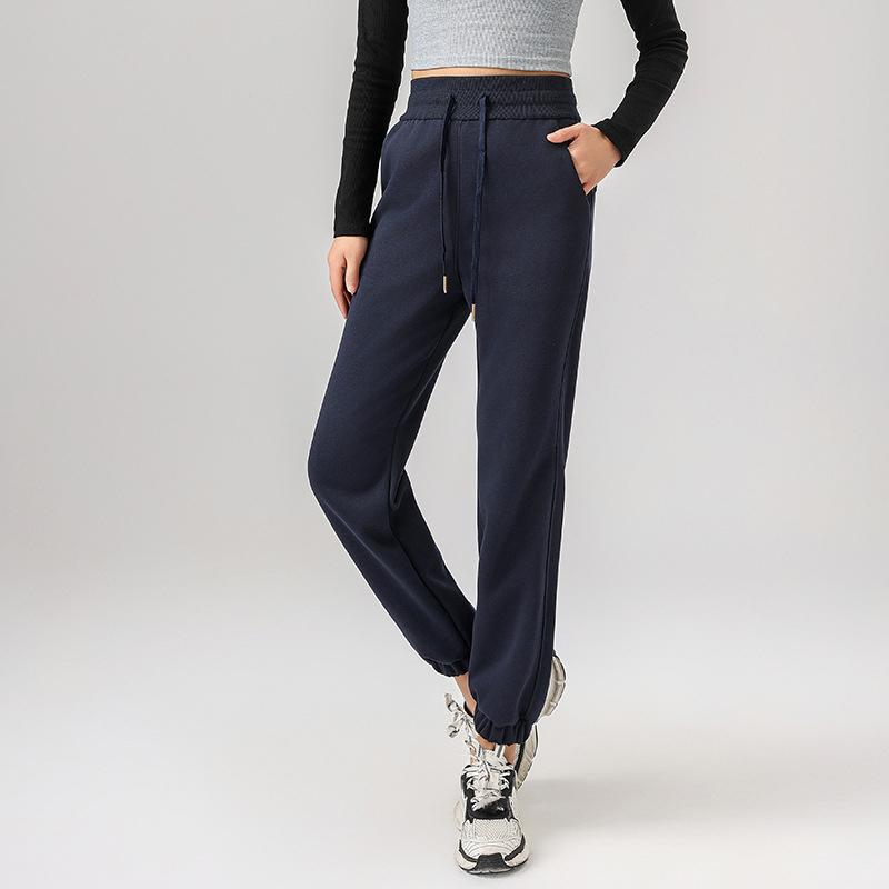 

Женские свободные повседневные удобные спортивные штаны осень-зима, брюки на шнурке с карманами, комплект брюк 2XL тёмно-синий
