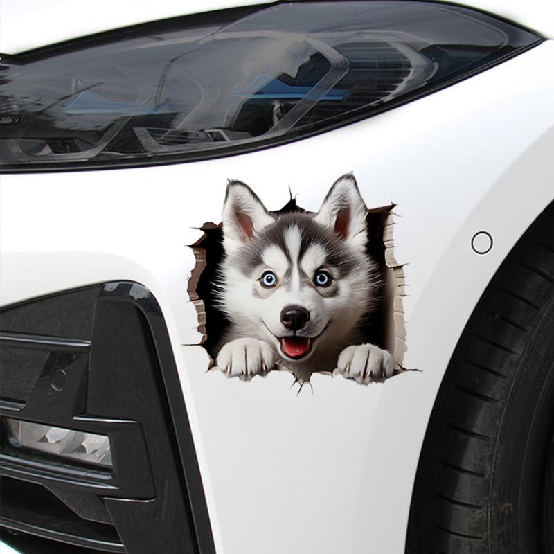 3d Dog Car Sticker Auto Window Bumper Cover Scratches Waterproof Decals Motorcycle Fairing Decoration Animal Car Accessoriesl