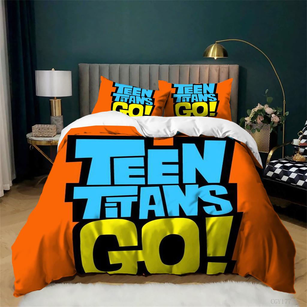 Teen Tita-Ns Go Duvet Cover Set Full Cozy Soft Lightweight Bedding Set All Season Comfortable Quilt Cover With Zipper