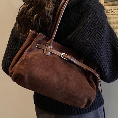 Korean Version of Large-capacity Underarm Bag Women's 2025 New Retro Casual Shoulder Bag High-end Niche Design Commuter Bag