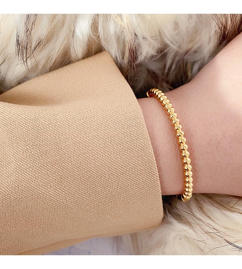 2023 Trendy Titanium Steel Round Bead Bracelet - Non-Fading, Fashionable & Simple Design