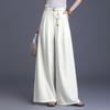Brand Women's High-Waisted Wide-Leg Trousers - 2026 Spring/Summer Collection: No-Iron, Fashionable, Loose-Fit Casual Pants