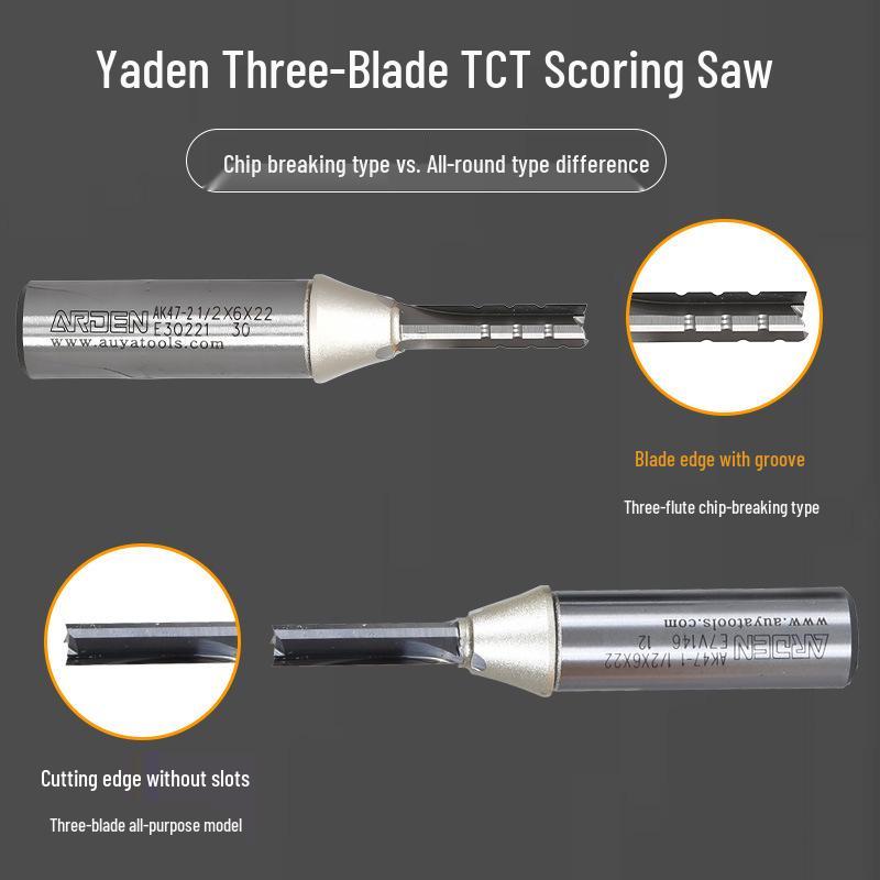 Yaden TCT Triple-Blade Rip Saw Woodworking Milling Cutter - High-Speed Chip Breaking AK47 Universal Blanking.