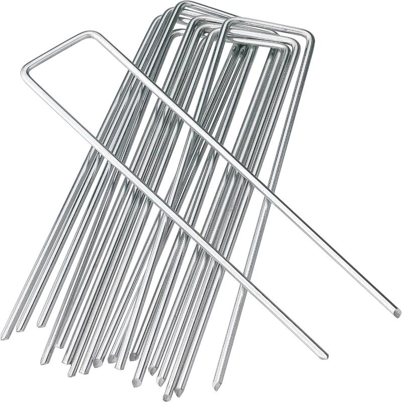 10 Pcs Heavy Duty Galvanized Steel Garden Stakes Rust Resistant Non Slip Washer For Securing Weed Barrier Turf