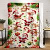 Christmas Santa and Reindeer Festive Pattern Flannel blanket for bedroom, living room, sofa, and nap
