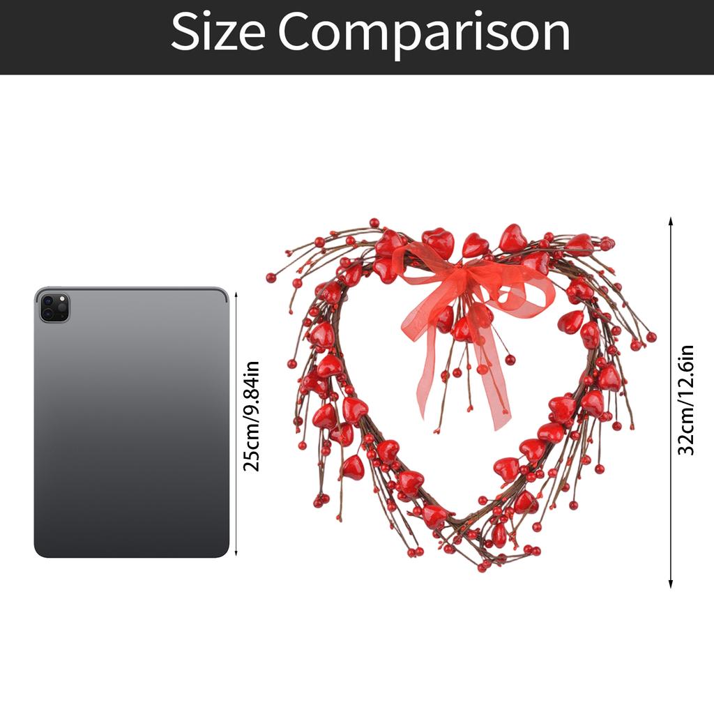 Decorate The Living Room And Bedroom With A Heart,Shaped Rose Wreath For Valentine'S Day
