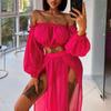Cover Ups Beach Dress Bikiny Pevné Sexy Mech Plavky Dvoudílné Šaty Župan Pareo Plavky Přikrývky Plážová tunika