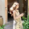 Summer Ink Painting Halter Neck Dress - Gentle, Sweet, Petite Short Skirt
