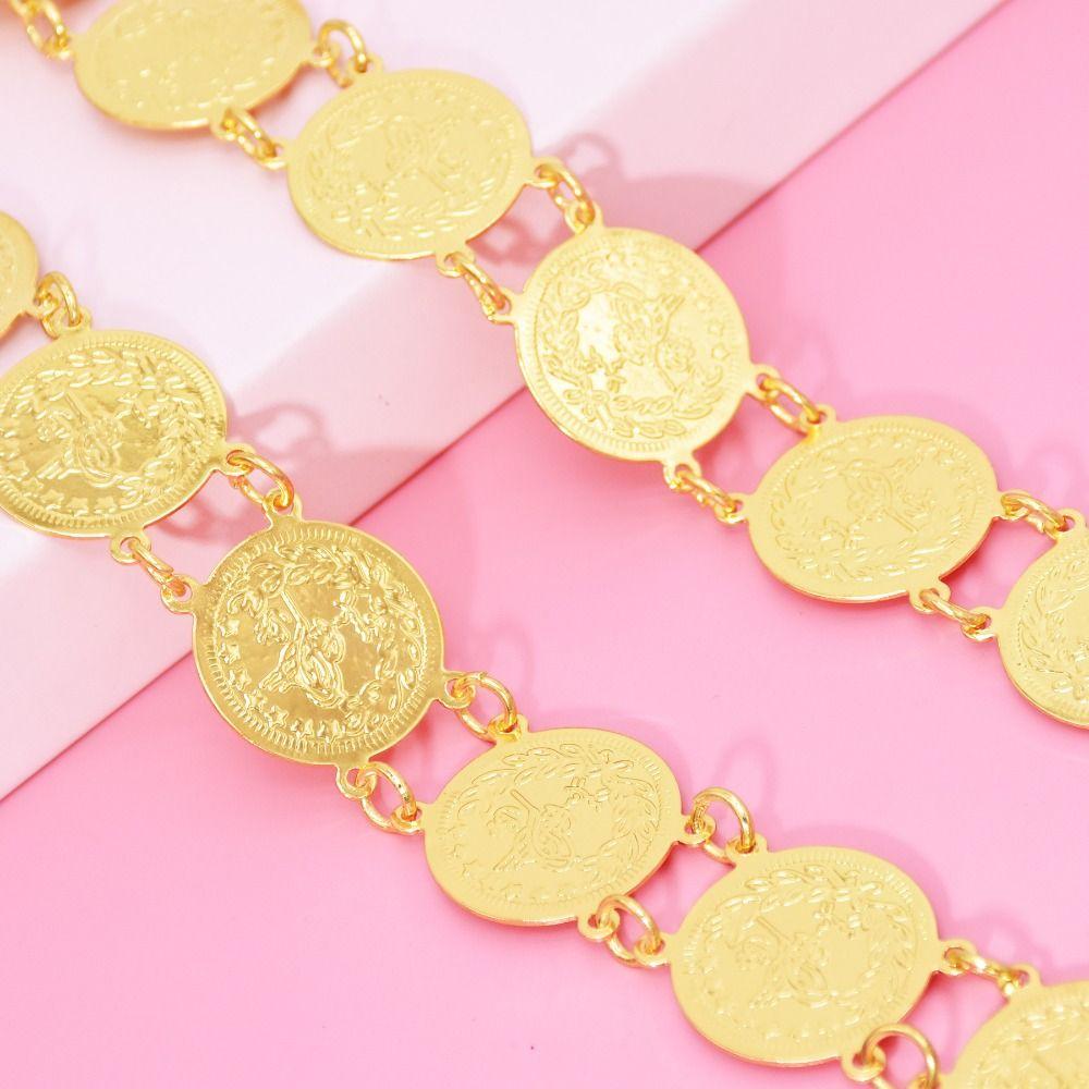 Tassel Metal Coin Waist Chain Metal Gold Belt Vintage Ethnic Style Belt  Party Decoration