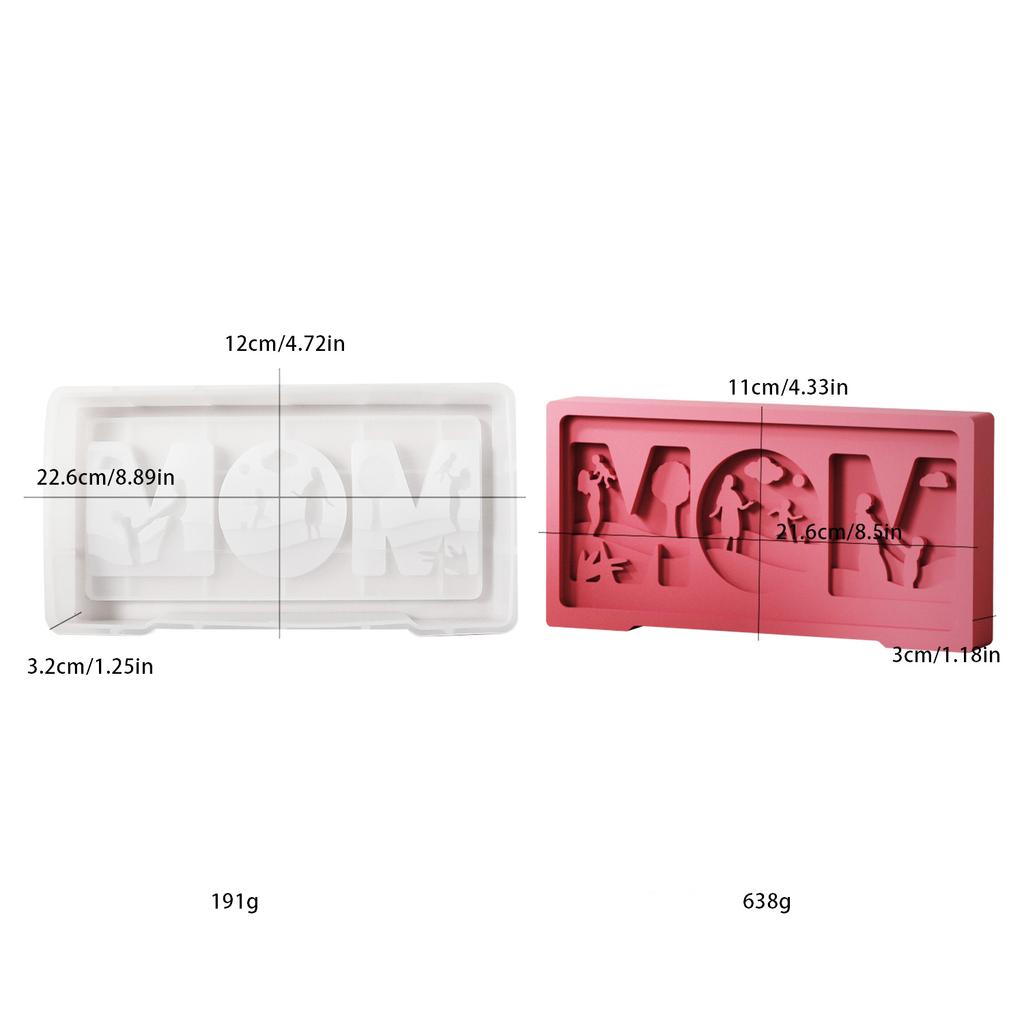 MOM Ornament Plaster Silicone Mold DIY Letter Candle Aromatherapy Making Epoxy Resin Molds Mother's Day Holiday Gifts Casting