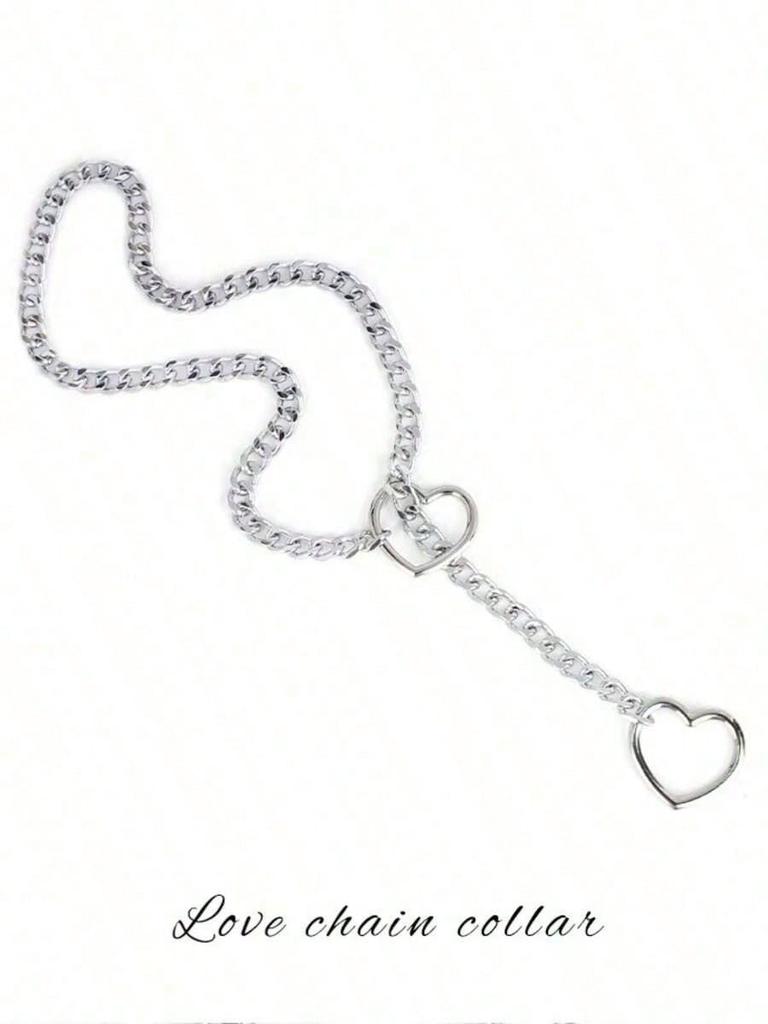 1 Stück Ein Sexy Herzketten-Choker, Sexy Dessous-Accessoire, Damen Herz Zug Halsring, Mehrschichtige Quasten Halskette