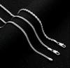 able Double Chain Set + Cross, Unisex - 3mm Layered Cuban Chain Necklace Set Minimalist Jewellery Gift 20-24 Inches Gift