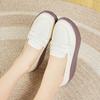 Ladies Platform Loafers Casual Elegant Black Leather Women Height Increase Thick Sole Shake Shoe for Mother