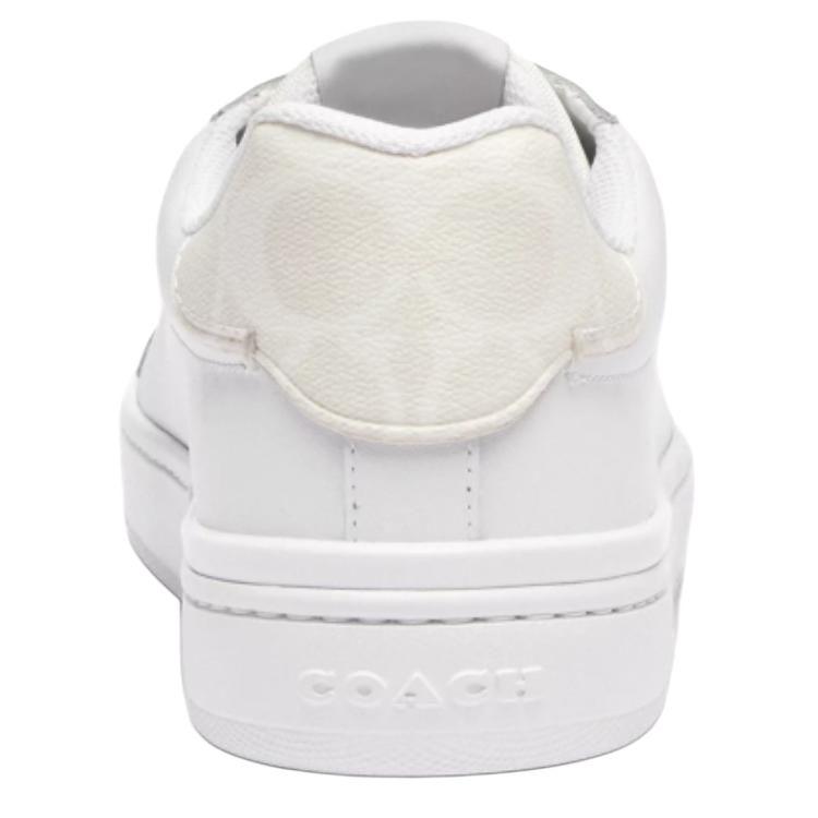 Coach Leather Round Toe Lace-Up Low-Top Sneakers Women sneakers White CQ651-VUT