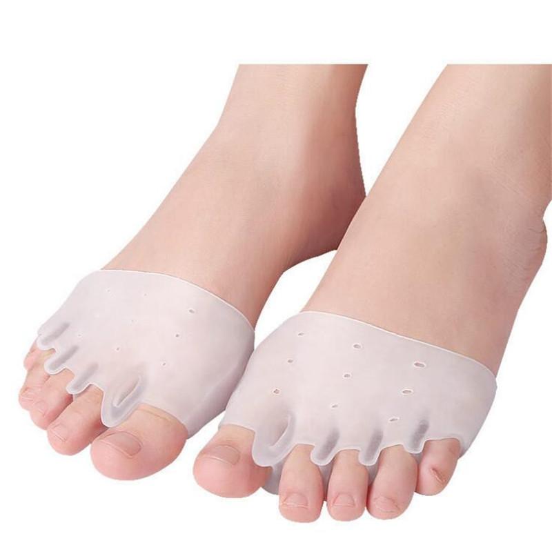 Forefoot Pads Toe Separator Cushion Pad Silicone Pain Relief Shoes Insoles Toe Hallux Valgus Bunion Corrector Gel Pads Foot Care