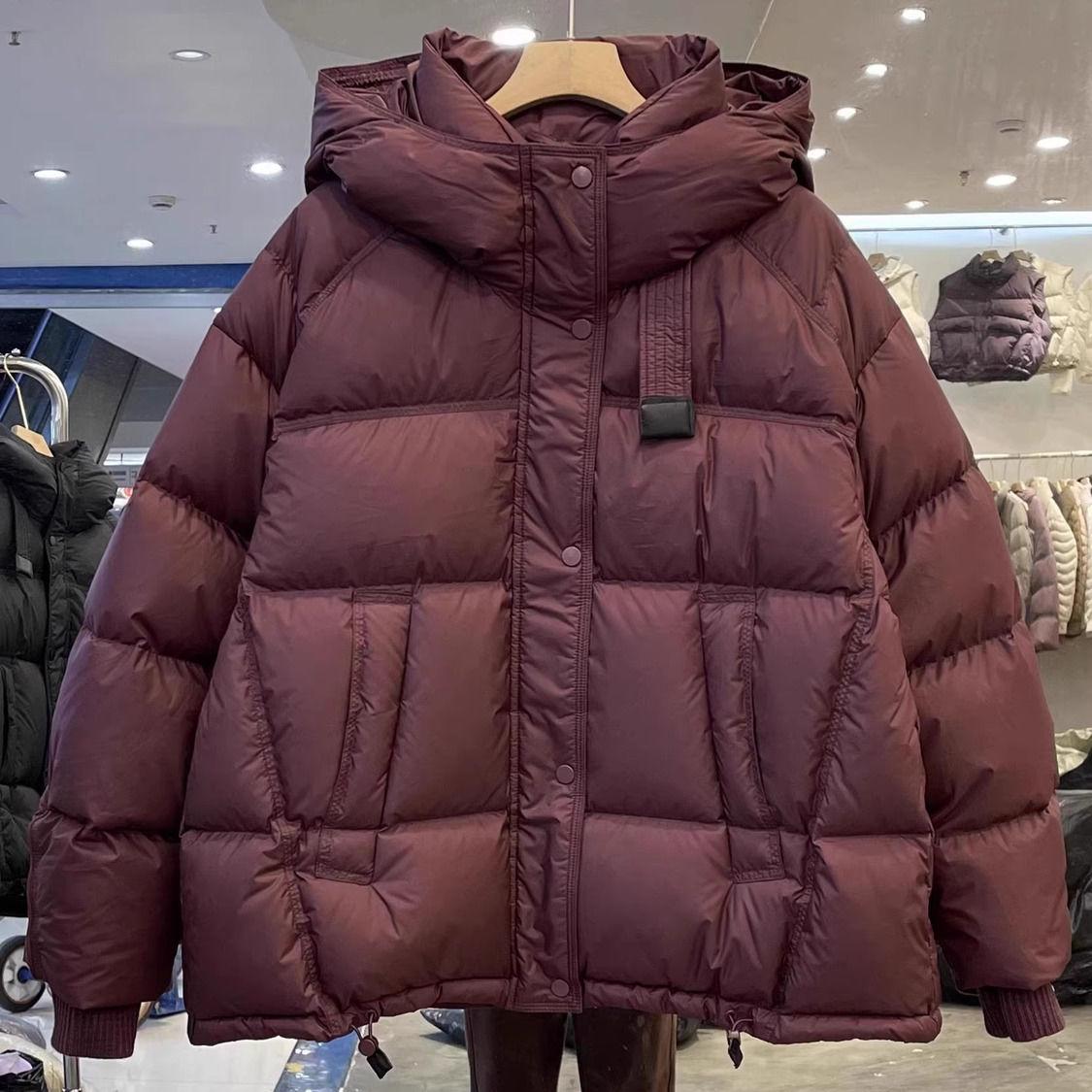 

Модная повседневная высококлассная хлопковая одежда-пуховик женская осенне-зимняя толстая пуховая хлопковая одежда тренд 6XL вино красного