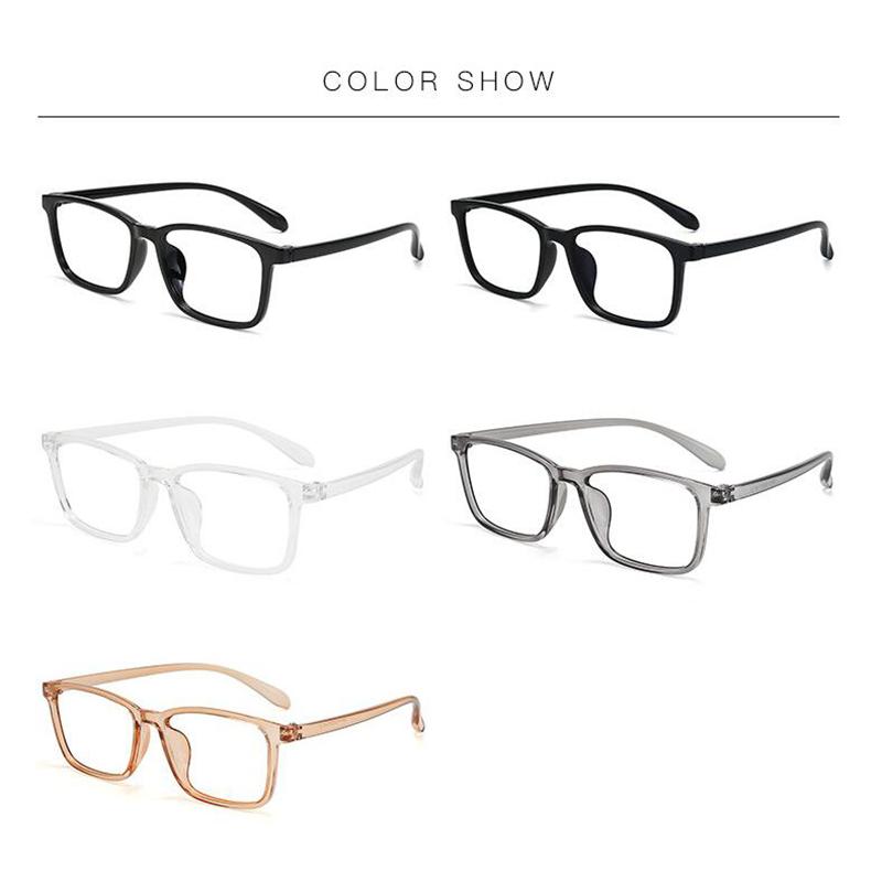 Anti Blue Light TR90 Retro Myopia Spectacles Black Frame Square Prescription Glasses For The Nearsighted 0 -0.5 -0.75 To -6.0
