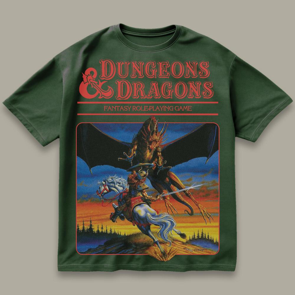 Koszulka Dungeons Dragons Y2K Harajuku casual hiphop luźny T-shirt Koszulka dla pary streetwear koszulka vintage koszulki z grafiką