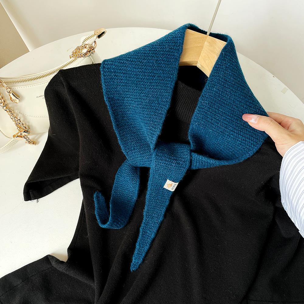 Korean Style Shawl Niche Design  Wool Scarf Female Atmosphere Versatile Scarf Lazy French Neck Scarf Tide Streetwear Scarves