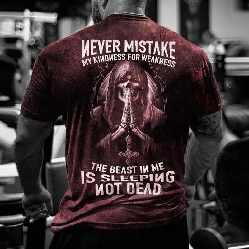 Summer Plus Size Short Sleeved T Shirts 3D Skull Print Men's Casual Fashion T-shirt Men's