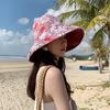 Double-Sided Summer Sun Hat Flower Print Sunscreen Visor Cap Casual Women Fisherman Hat Girl