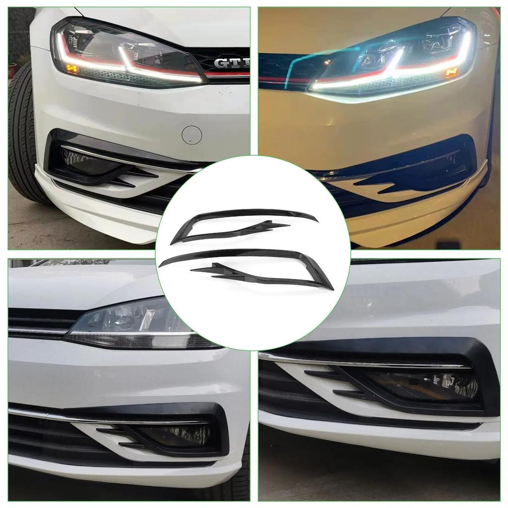 Pro VW Golf 7.5 MK7.5 2017 ~ VII Facelift Přední nárazník Mlhové světlo Kryt Obložení Vítr Nůž Styl břitvy Canards Custom