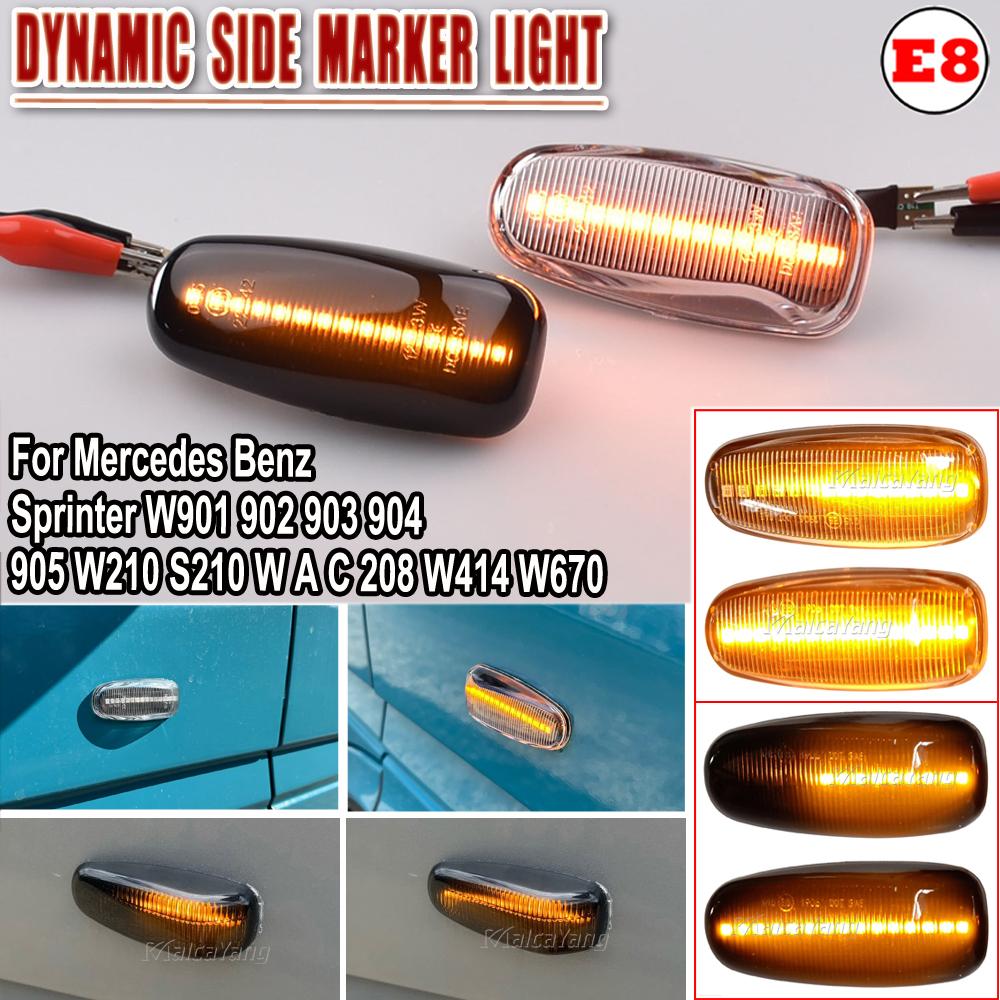Dynamic Flowing LED Turn Signal Light Side Marker Sequential Blinker Light For Mercedes BENZ E-Class W210 C-Class W202 W208