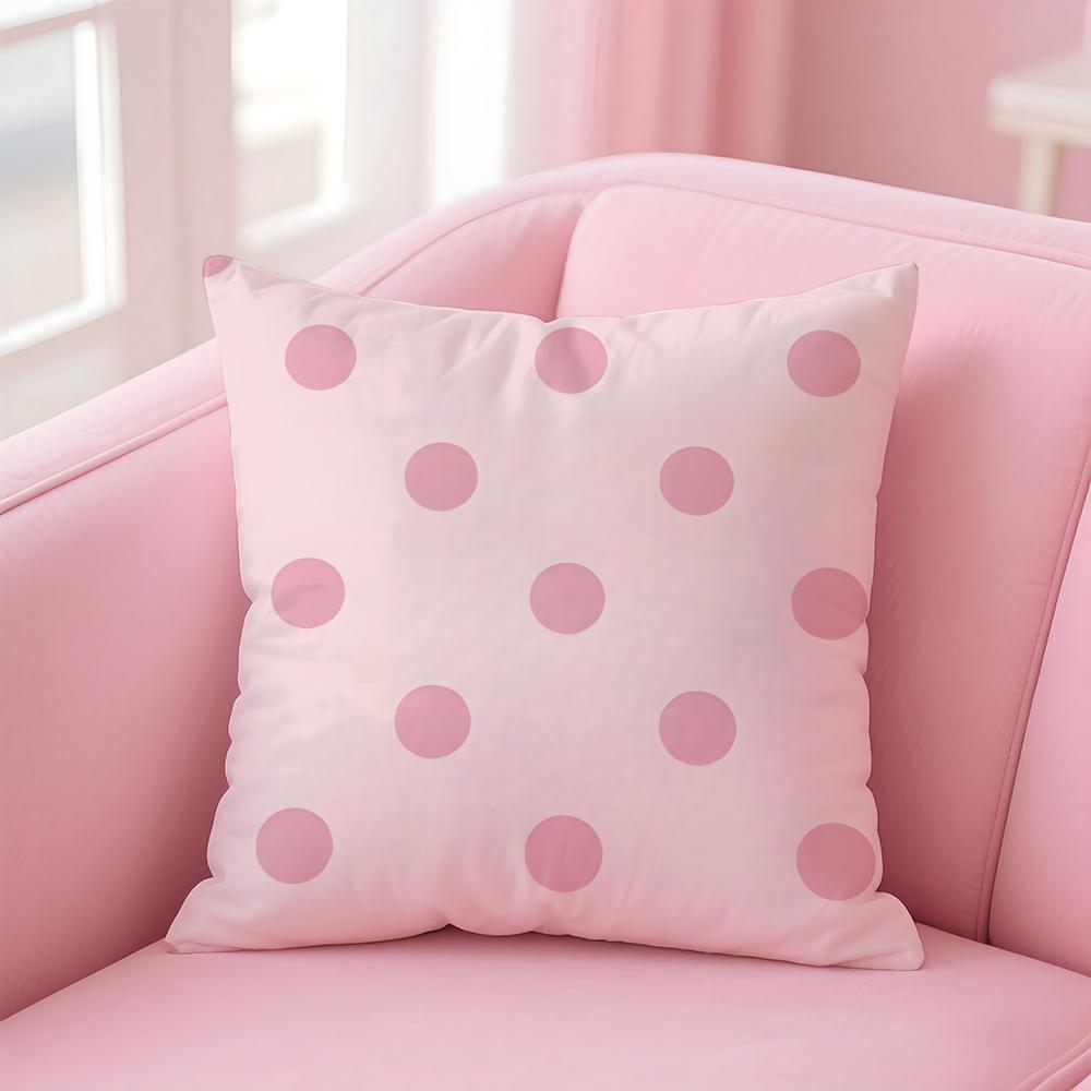 Simple Art Large Polka Dot Pattern Cushion Cover Pillowcase Short Plush Invisible Zipper Room Sofa Cushion Cover