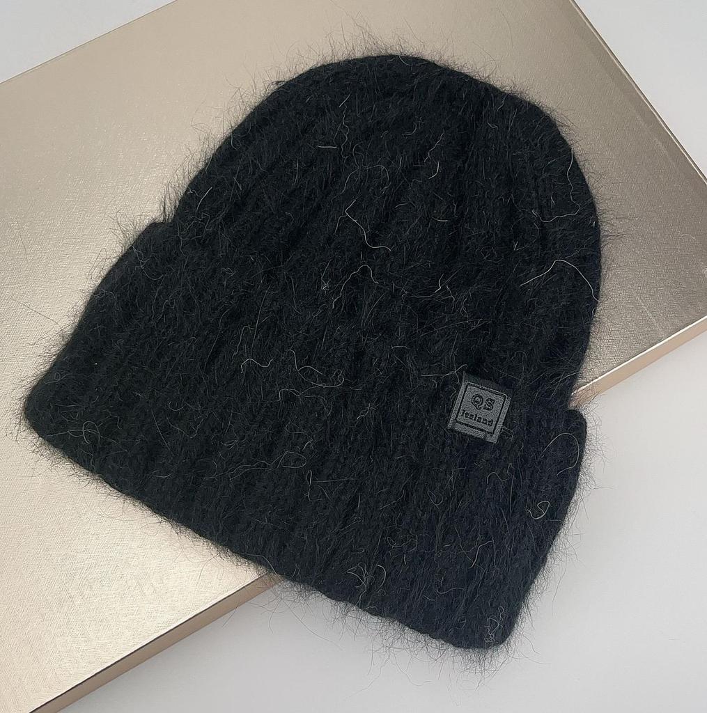 Women'S Big Size Rabbit Fur Blended Beanie Winter Hat Soft Thick Ear Protection Windproof Baggy Knit Cap For Outdoor