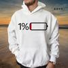 Men's Hoodies Casual Funny Urgent for Charging 1% Fashion Sweatshirts O-neck Top for Men Fleece Sportwear Male Hooded Hoodies