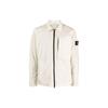 Compass Patch Collared Zip Up Jacket Plaster Men Outerwear White 791510723-V0097