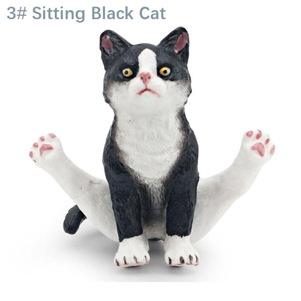 PVC Simulation Cat Model Lifelike Cat Statue Ornament Cute Simulation Pet  Car Decoration