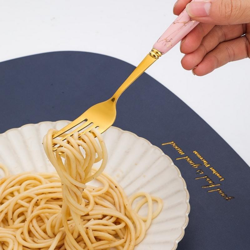 24 Pcs Stainless Steel Cutlery Dark Green Handle Knife Fork Spoon Set Cutlery Set Travel Cutlery Set Flatware Set