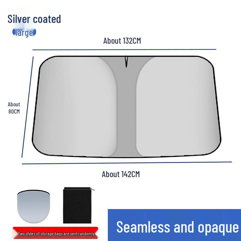 Thickened Black Rubber Car Sunshade for Front Windshield Heat Insulation