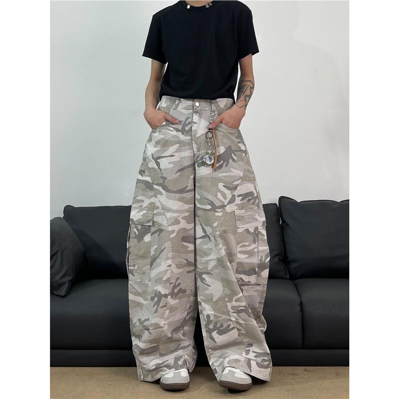 Amerikanische Retro-Camouflage-Arbeitshosen für Herren, neue lockere gerade weite Hosen, Schurken-handsome, vielseitige High-Street-Langhosen
