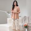 Pajamas Women's 1011 New Summer Women's Modal Cotton Short-sleeved Cropped Pants Show Wan Loungewear Summer Suit