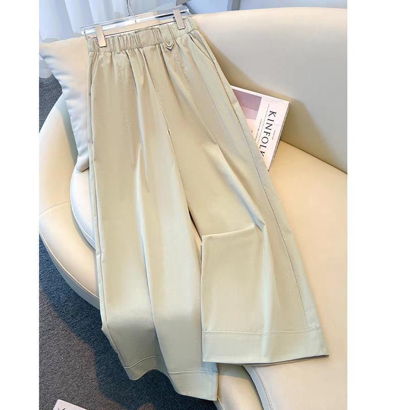 

2026 Autumn Women s High Waist Slimming Casual Wide Leg Pants - Fashionable, Versatile, Bud Shape, Loose Fit, Deep Crotch. 3XL (140-160 jin) светло-серый