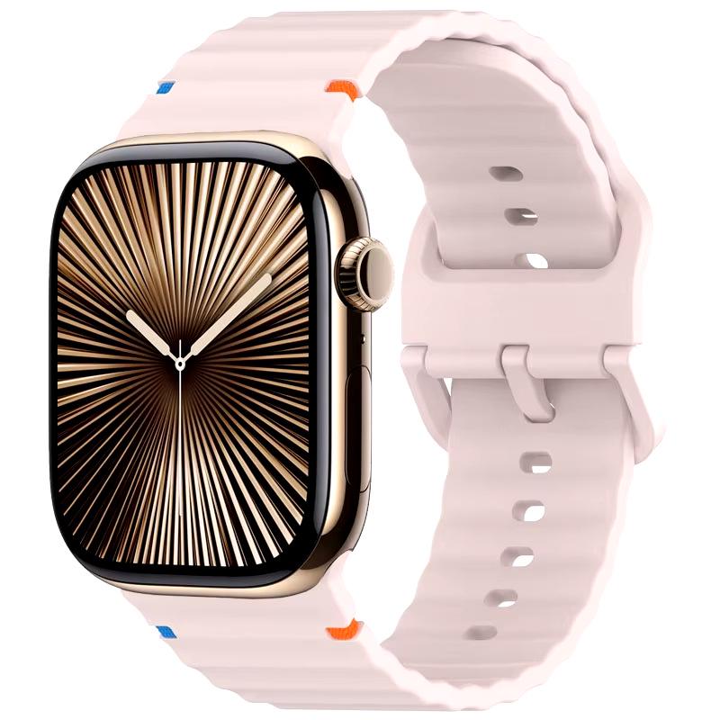 Renkli Noktalı Apple iWatch 11 Ultra Dalga Silikon Kayış