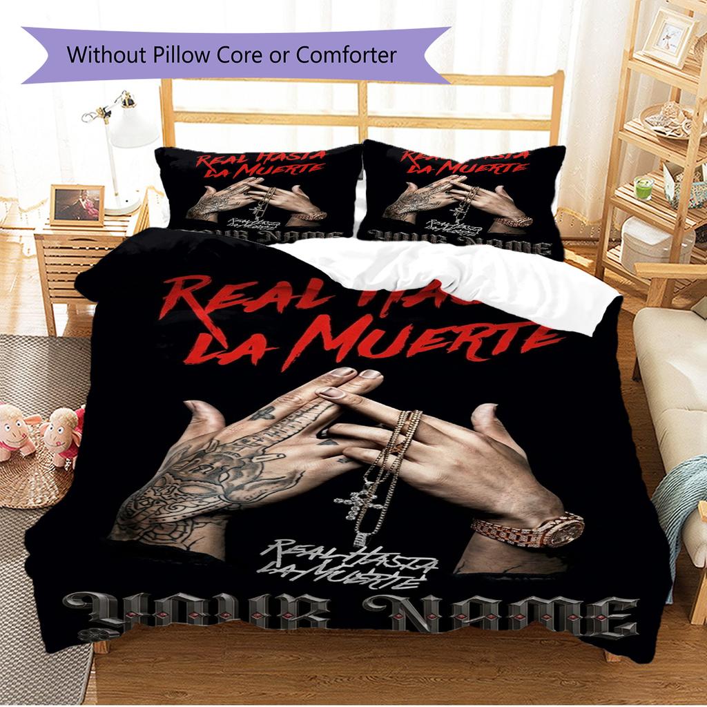 Name Custom Anuel AA Poster Pattern Bedding Set Quilt Cover Pillowcase Home Decor Gift (1 * duvet cover + 2 * pillowcase, without core)