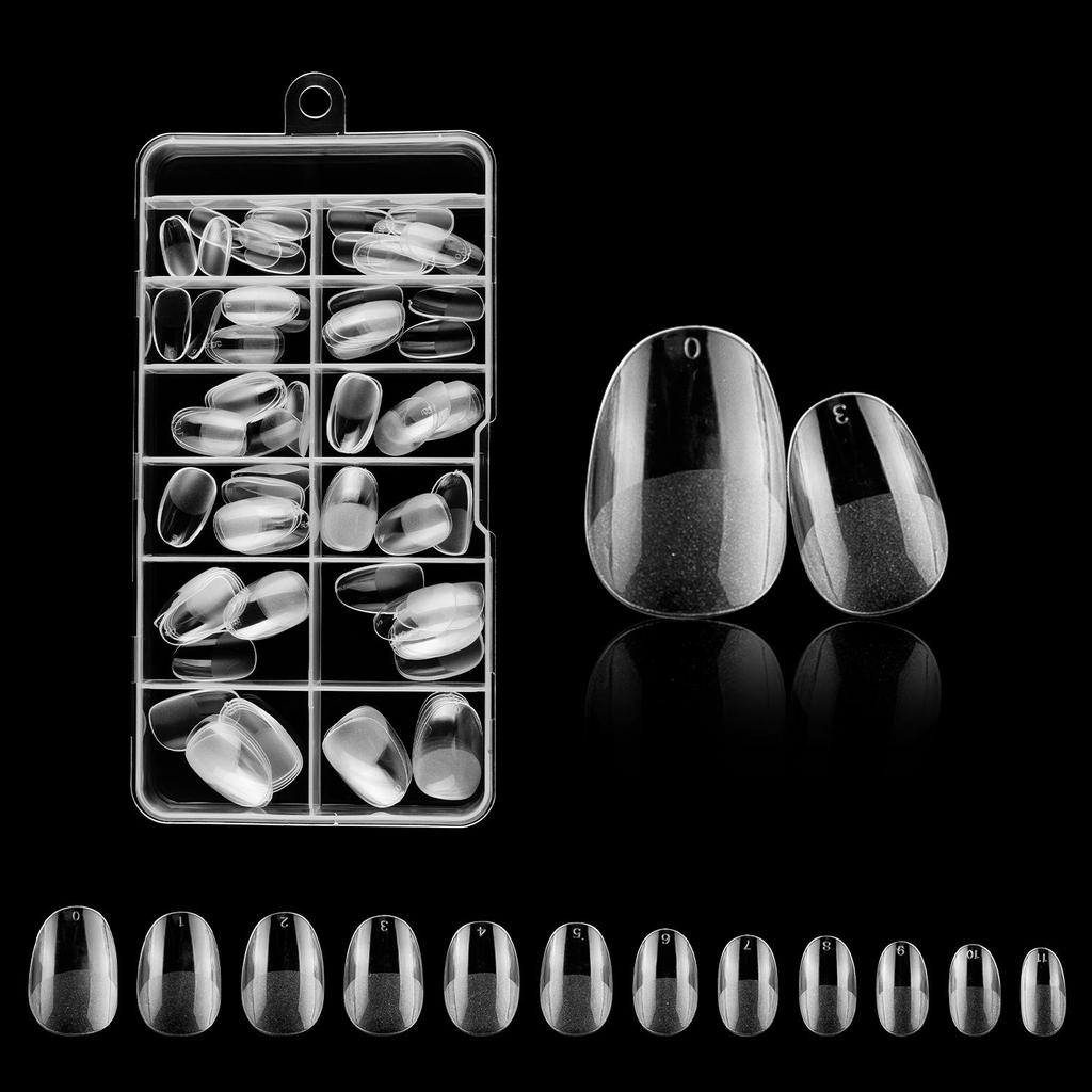 120/100-Piece Set of Clear Frosted Square Oval Almond Ballet Wear-On False Nail Art Tips