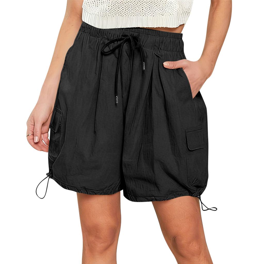 Pantaloncini Casual da Donna, Larghi, Monocolore