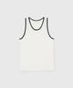 Tire Cotton Modal Sleeveless Top White/Black