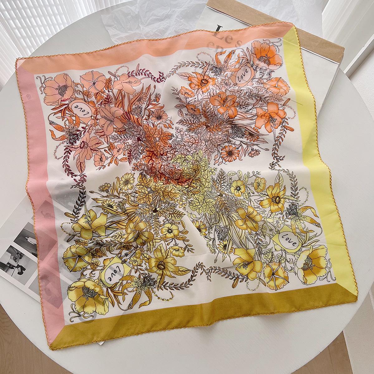 

Весенне-летний платок из хлопка и льна с цветовой блокировкой, женский универсальный шарф в иностранном стиле, тонкий маленький шарф для украшения 60-60cm