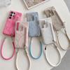 For Samsung Galaxy S24 Ultra Case Zipper Card Holder Mirror Snake Texture PU + PC Back Cover with Lanyard